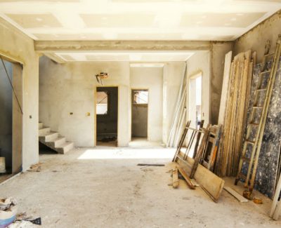 Inside of a house under construction