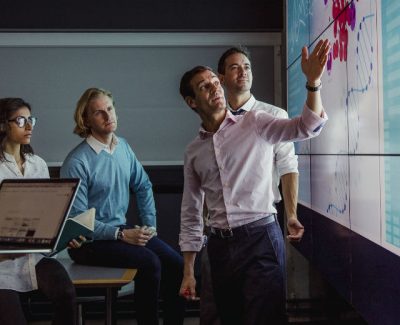 Team planning out business growth