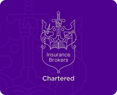 Chartered Insurance Brokers Staffordshire logo on a purple background